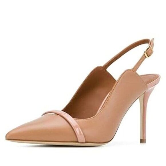 FSJ Pink Women Classy Pointed Toe Thin High Heel Slingback Pump Office Prom - Picture 1 of 8